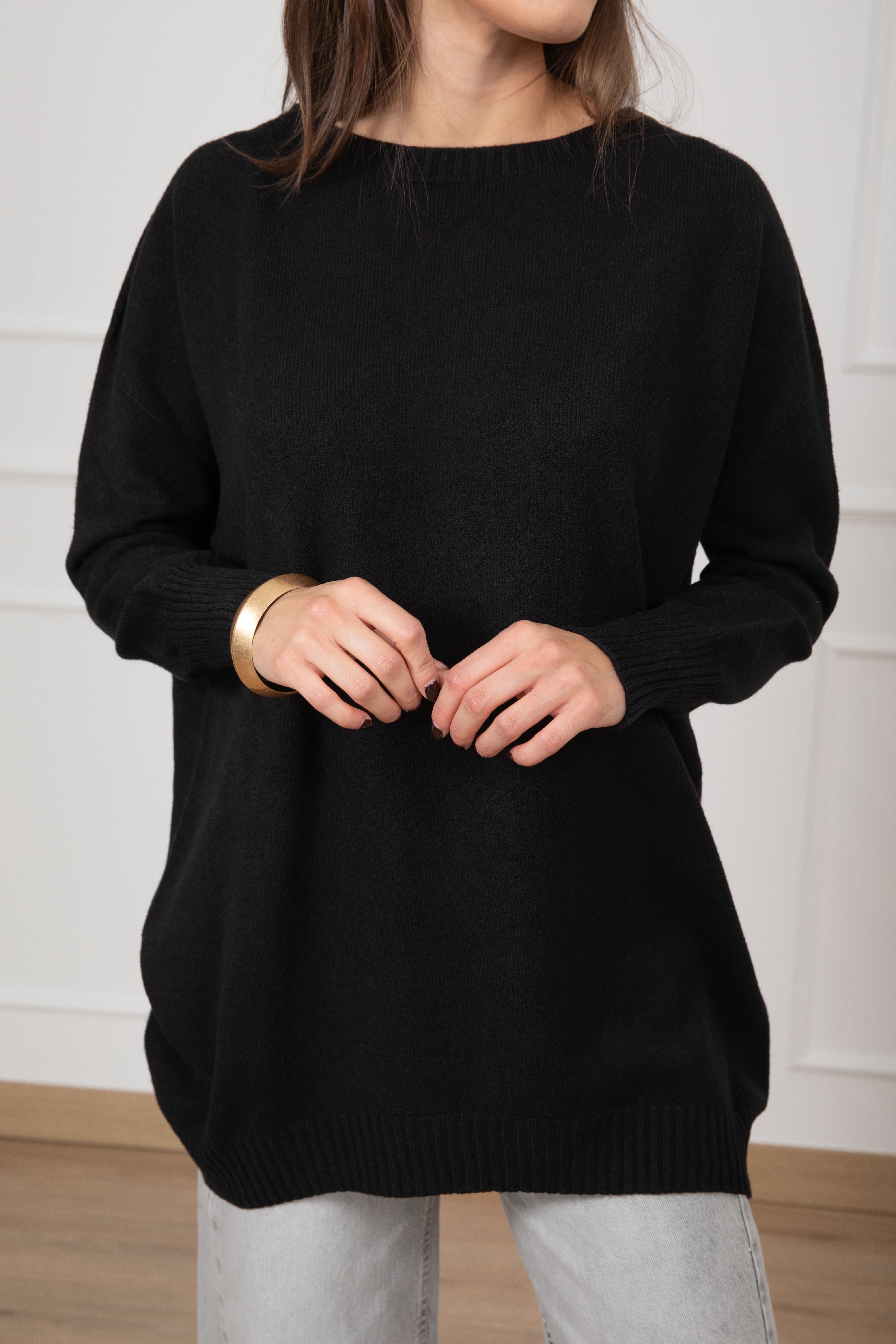 Maxi pull con scollo a barchetta Susy Mix