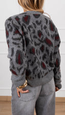 Cardigan maculato variante grigio Susy Mix