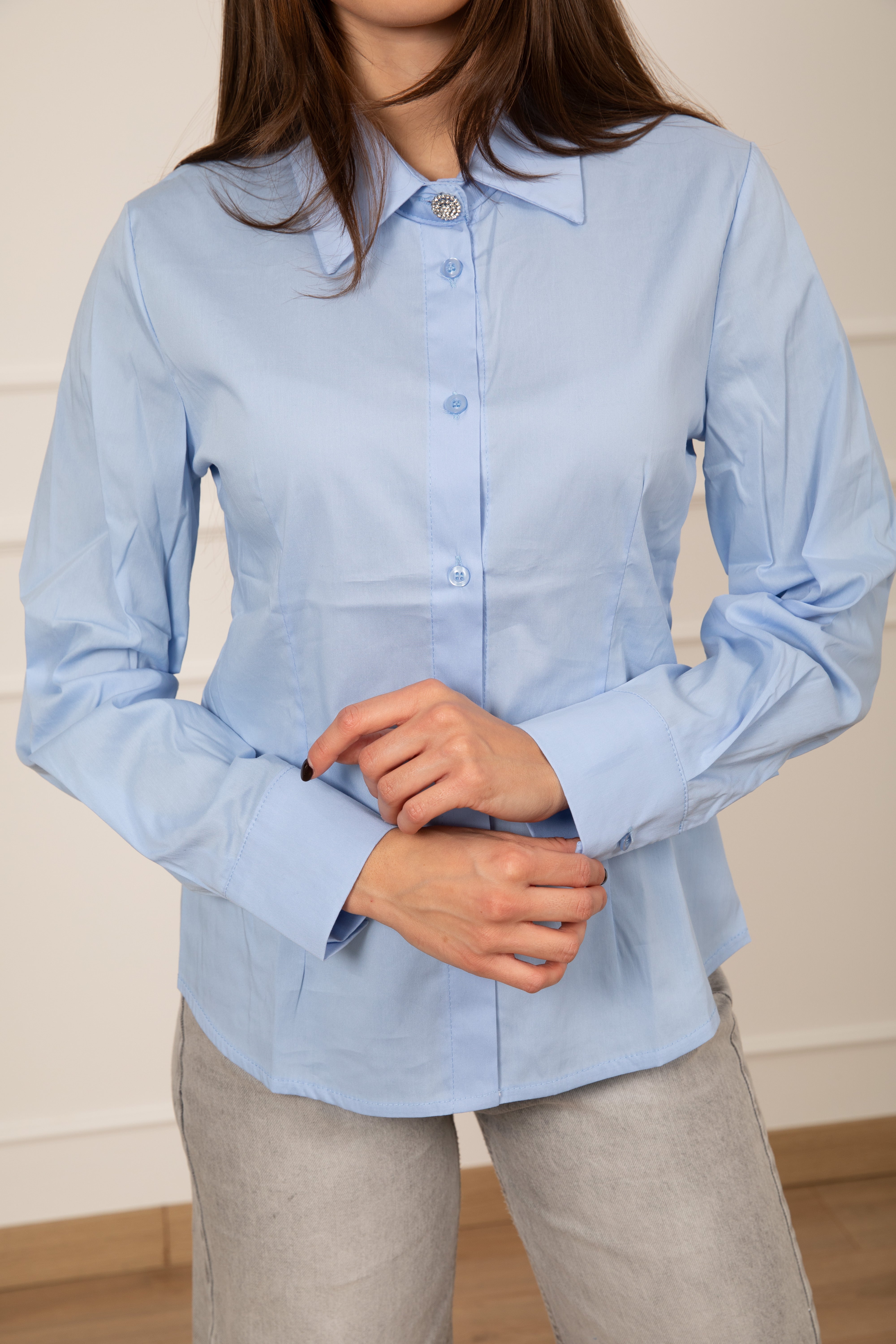 Camicia con bottone gioiello Susy Mix