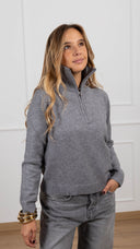 Maglia mezza zip variante grigio Susy Mix