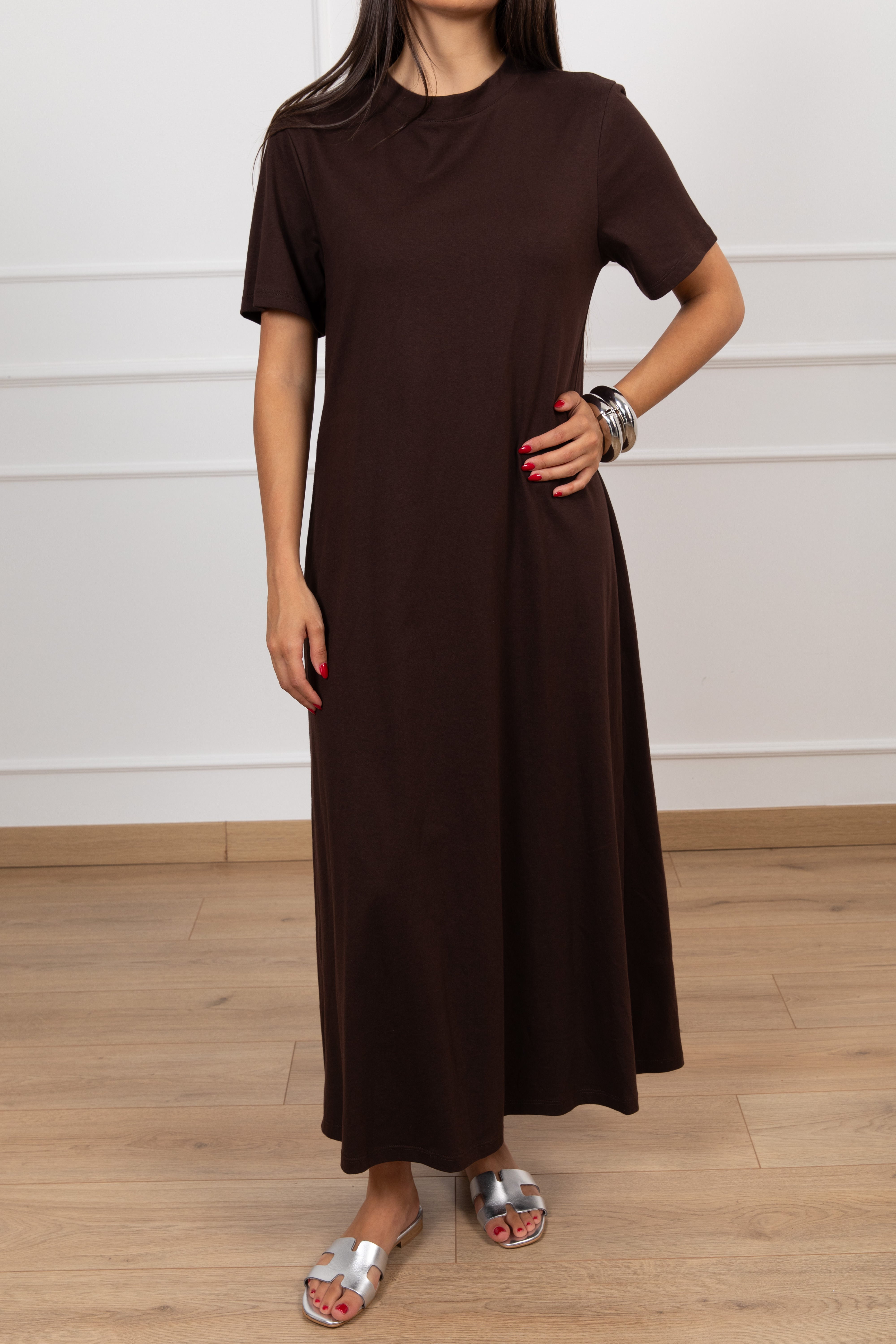 Abito t-shirt lungo in cotone Tensione IN