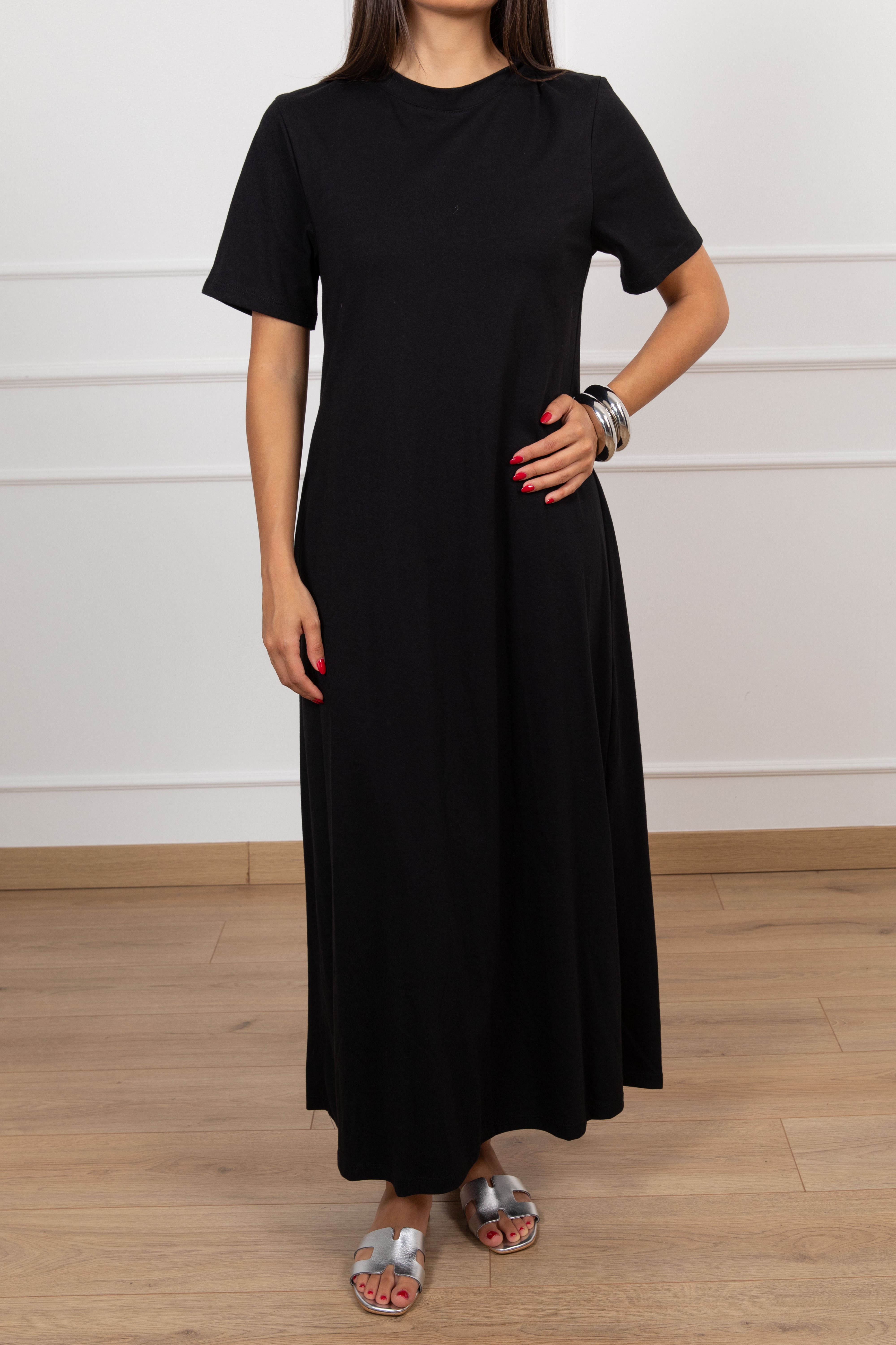 Abito t-shirt lungo in cotone Tensione IN