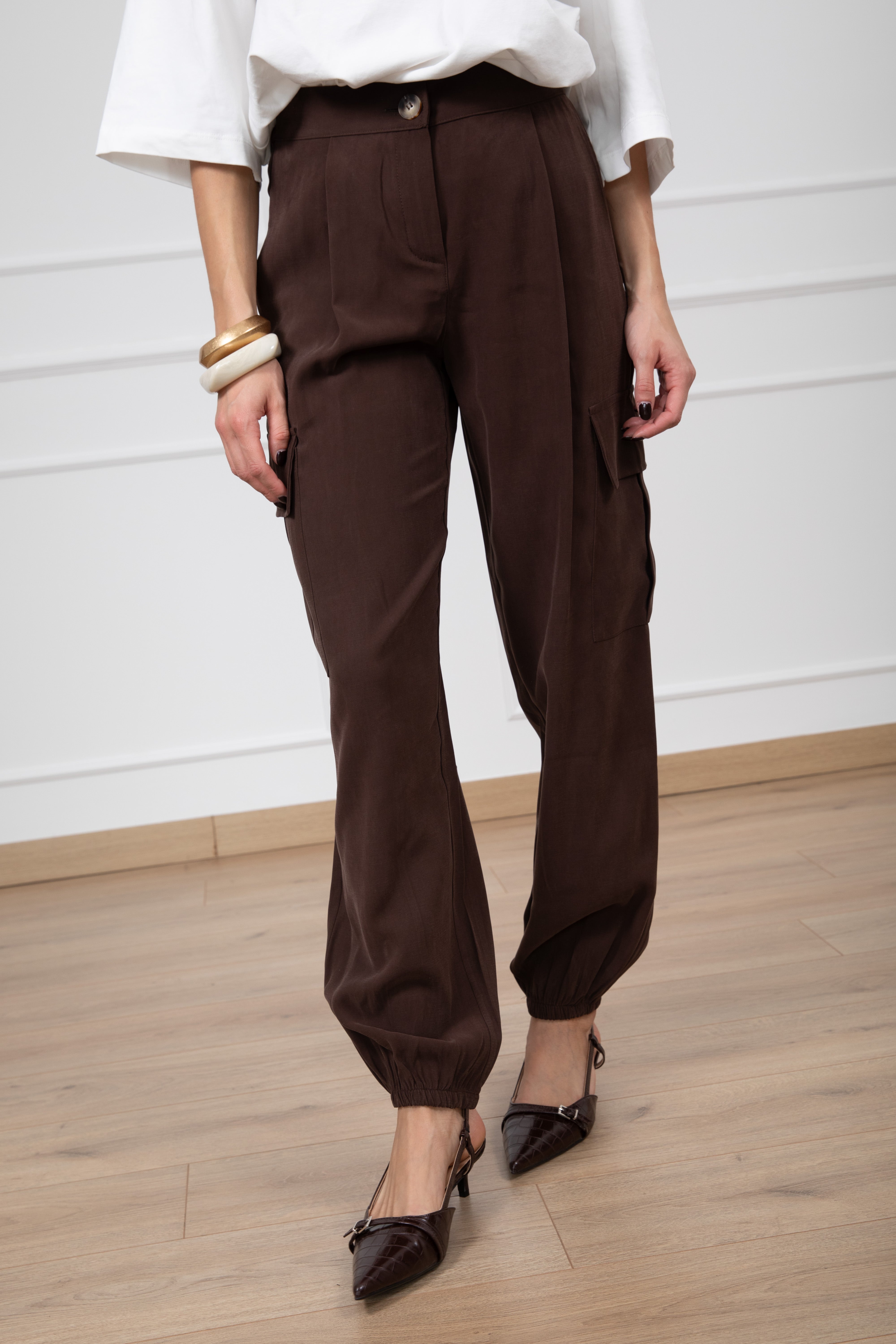 Pantalone cargo con elastico sul fondo ViCOLO