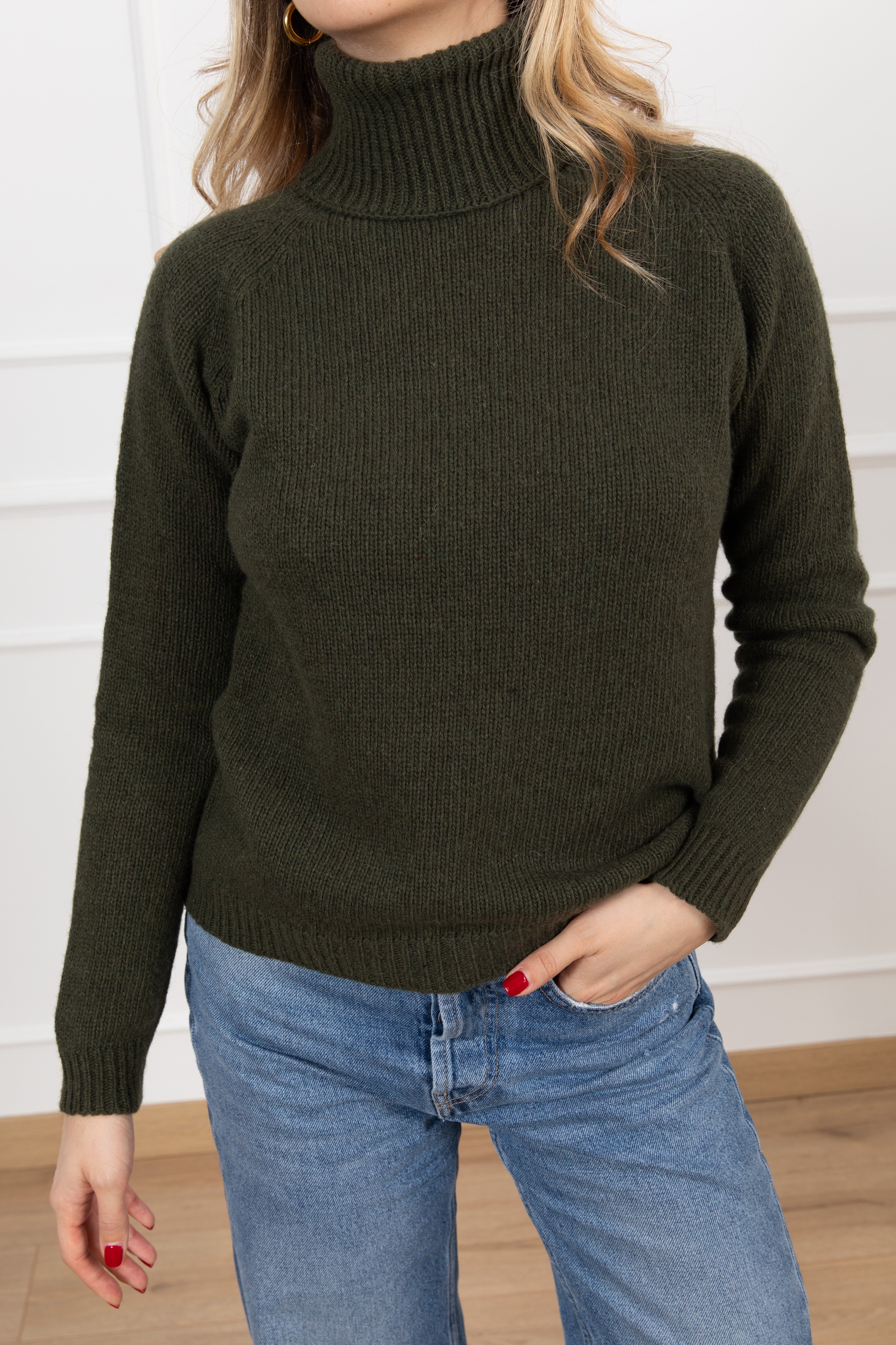 Pull a collo alto in lana e cashmere Susy Mix