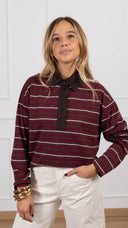 Polo a righe variante moro/bordeaux/panna Haveone