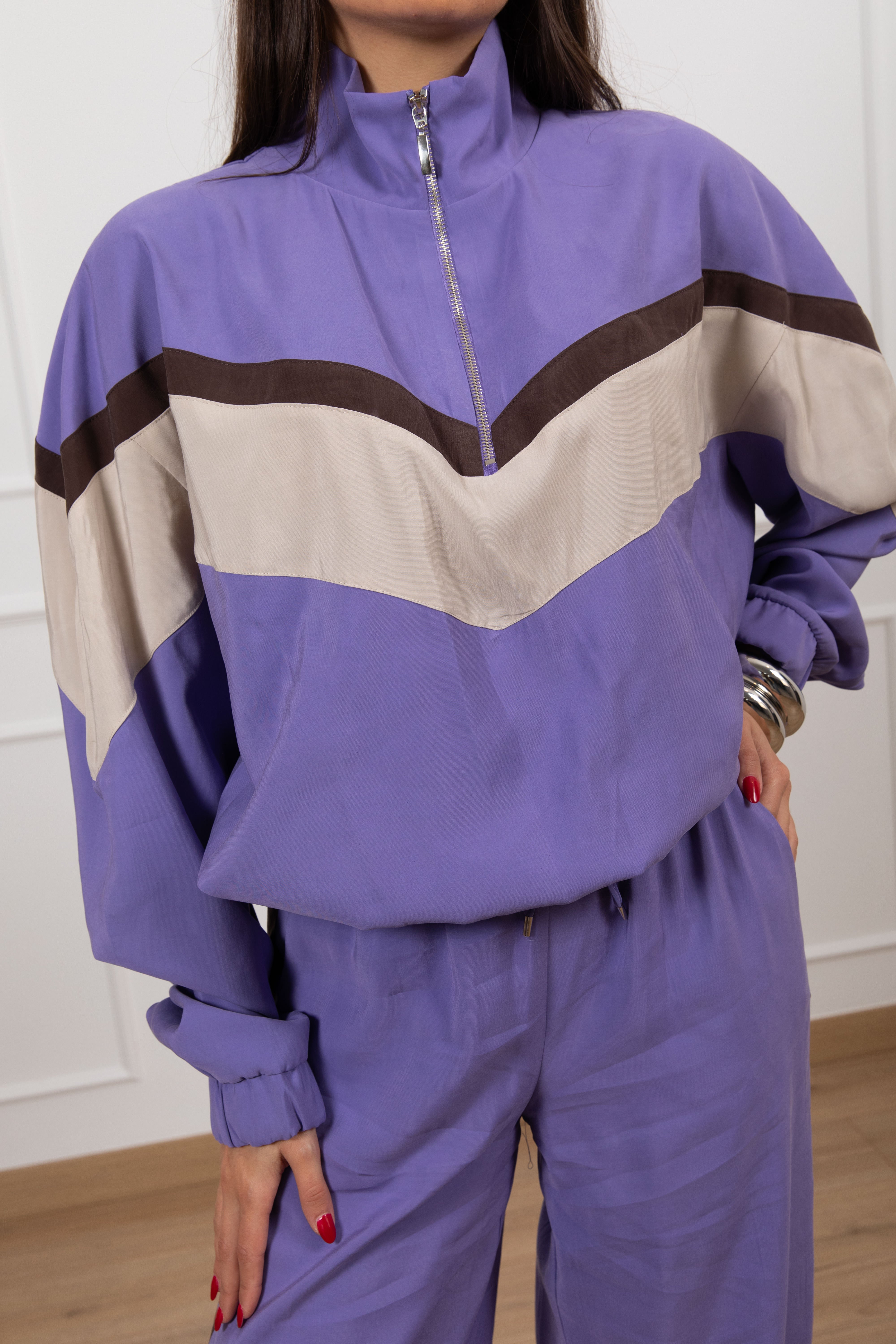 Felpa mezza zip in cupro Tensione IN