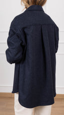 Giacca-camicia in lana motivo spigato variante blu ViCOLO