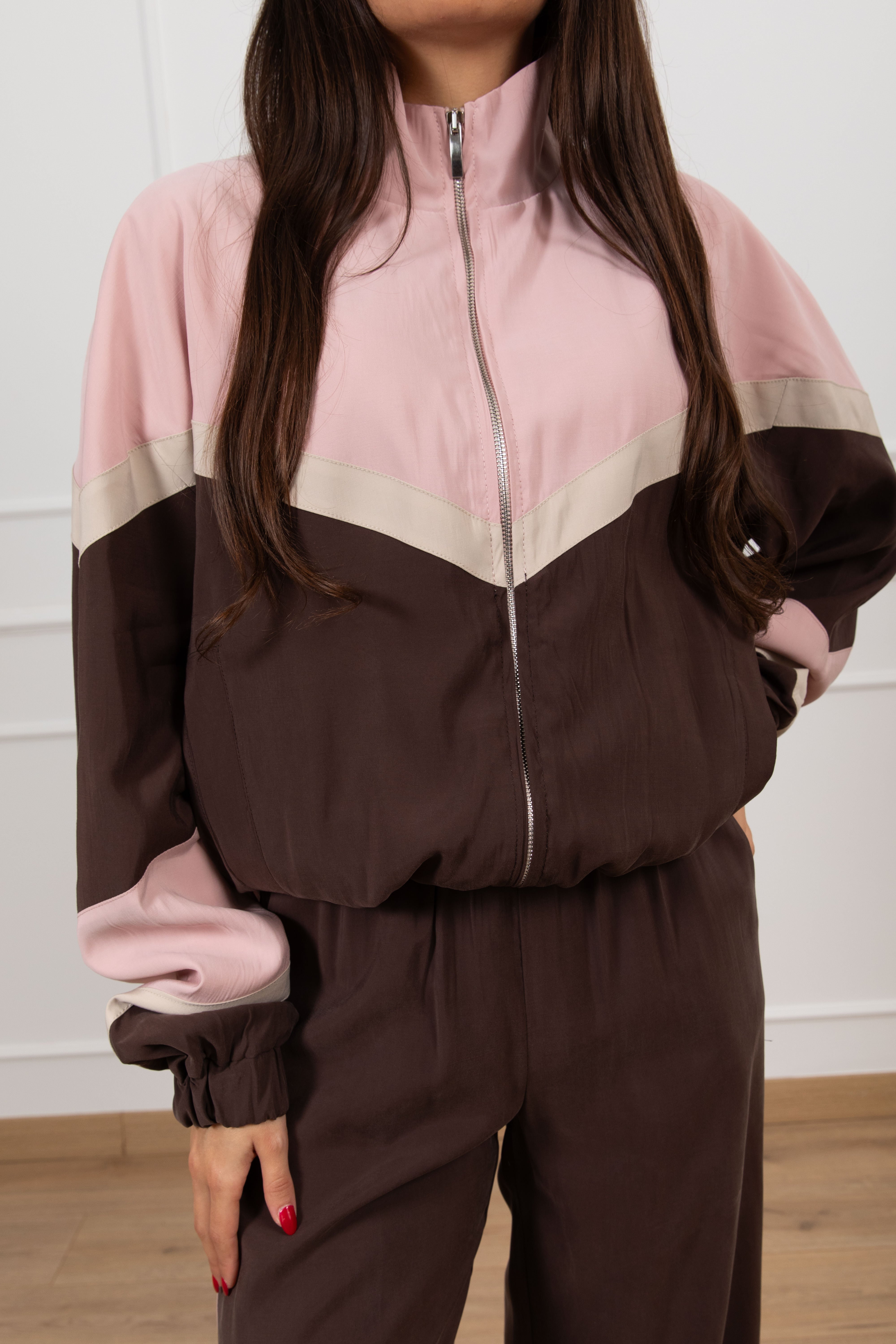 Bomber tricolor in cupro Tensione IN