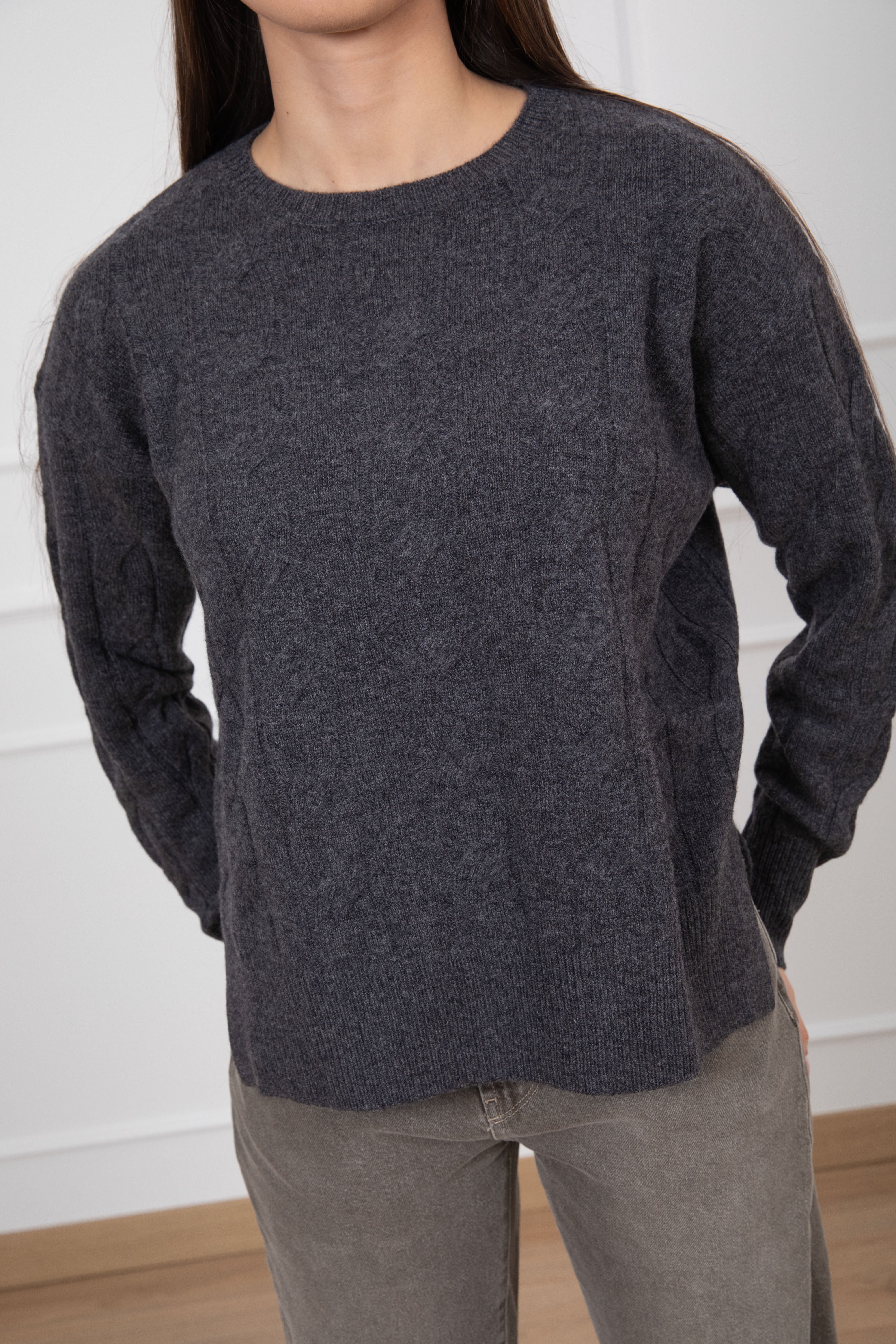 Pull trecce piatte 100% lana Tensione IN