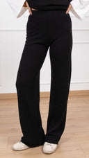 Coordinato in maglia gilet e pantalone con elastico variante nero Susy Mix
