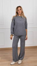Coordinato in maglia polo e pantalone variante grigio Haveone