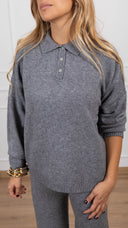 Coordinato in maglia polo e pantalone variante grigio Haveone