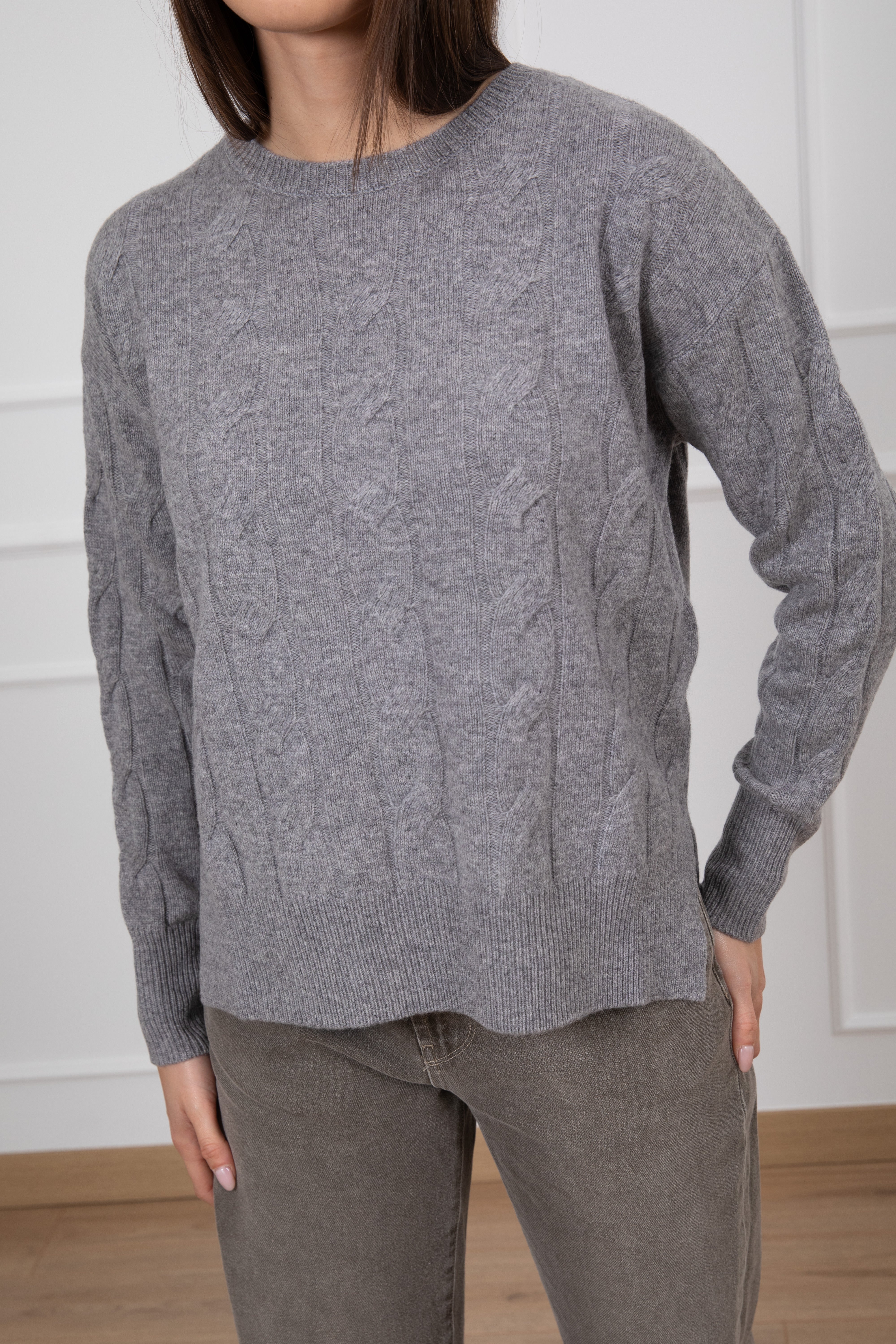 Pull trecce piatte 100% lana Tensione IN