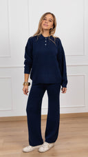 Coordinato in maglia polo e pantalone variante blu Haveone