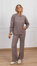 Coordinato in maglia polo e pantalone variante tortora Haveone