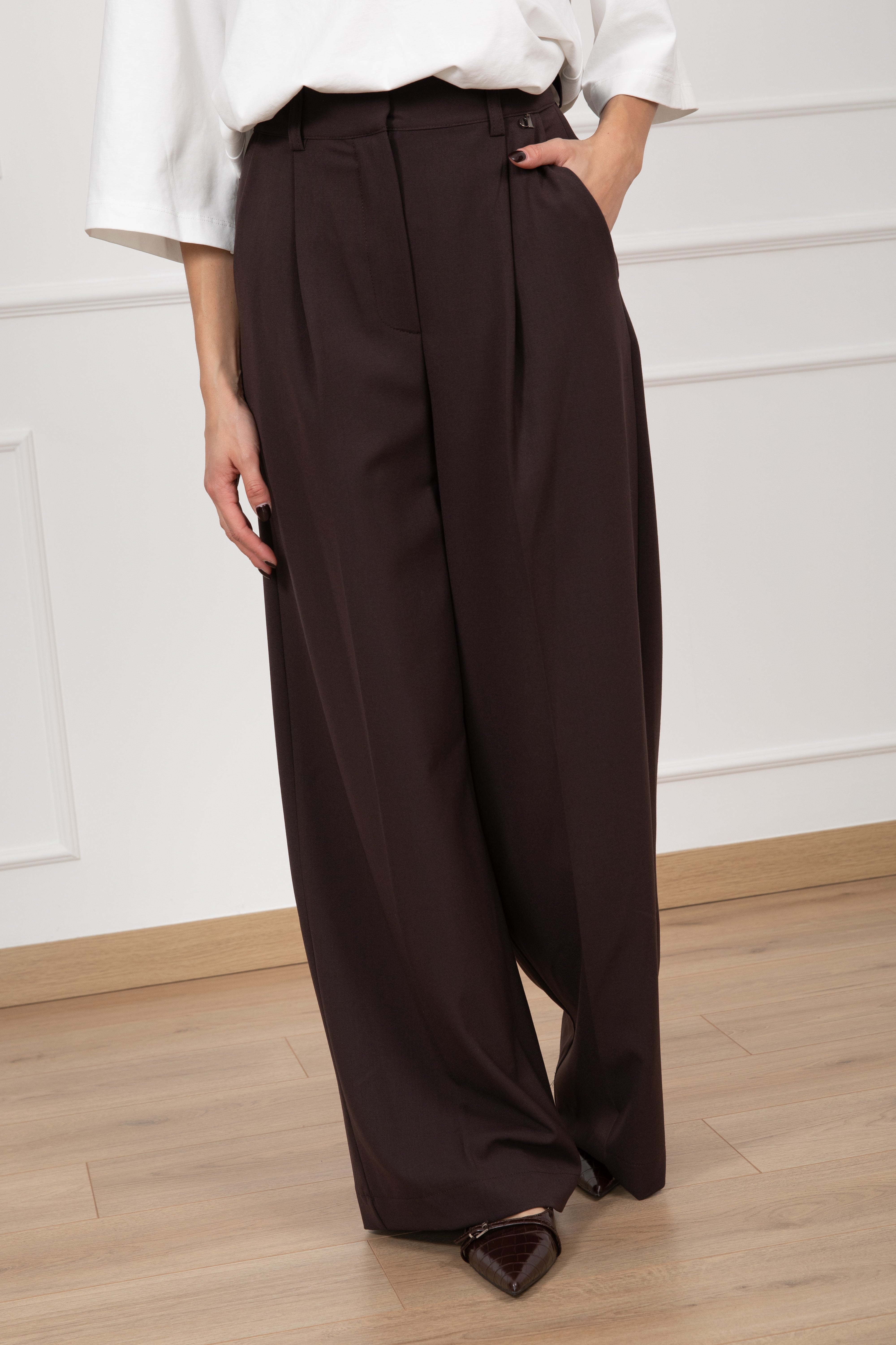 Pantalone gamba dritta con pinces Dixie