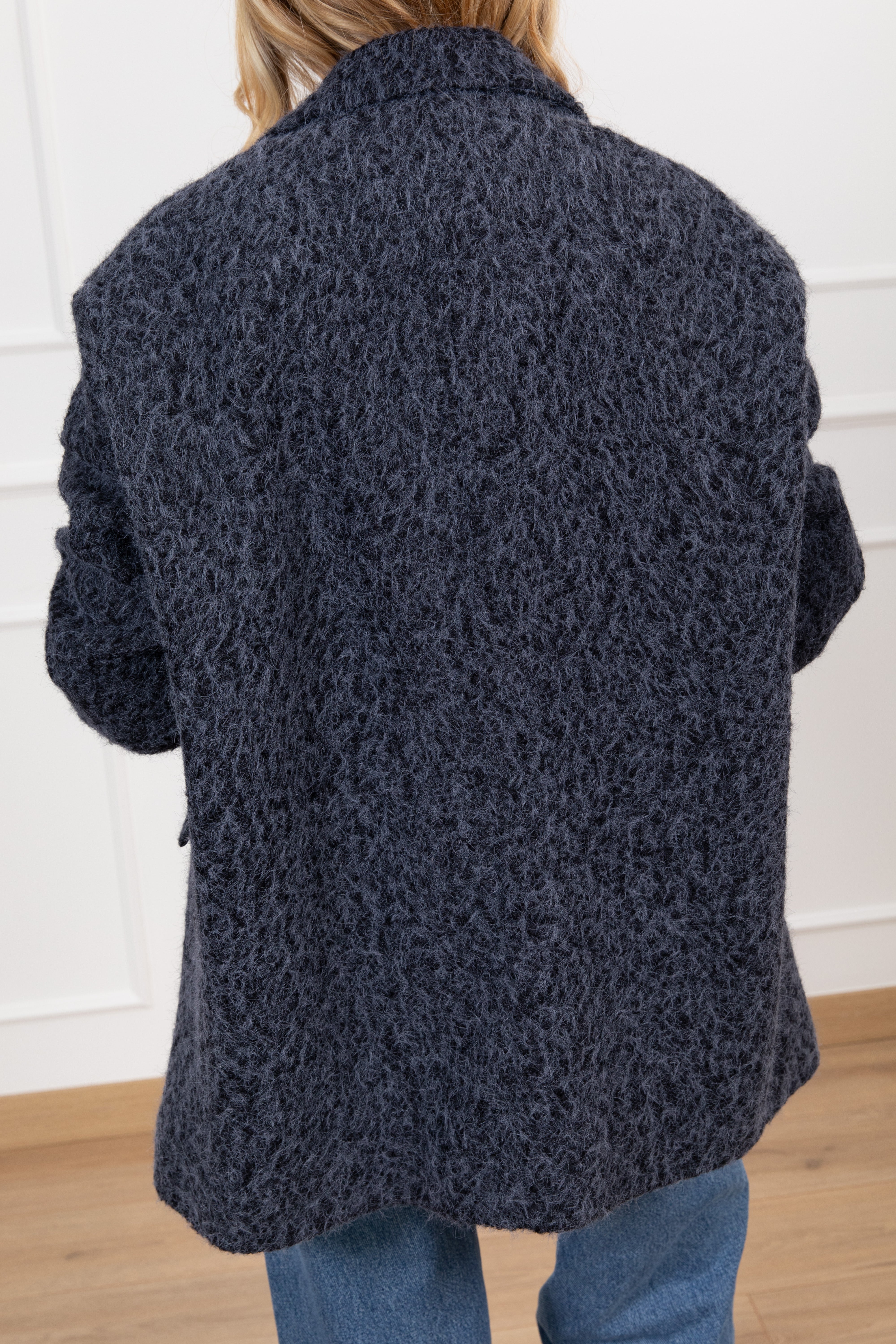 Giacca-cappotto bouclè con spilla Susy Mix