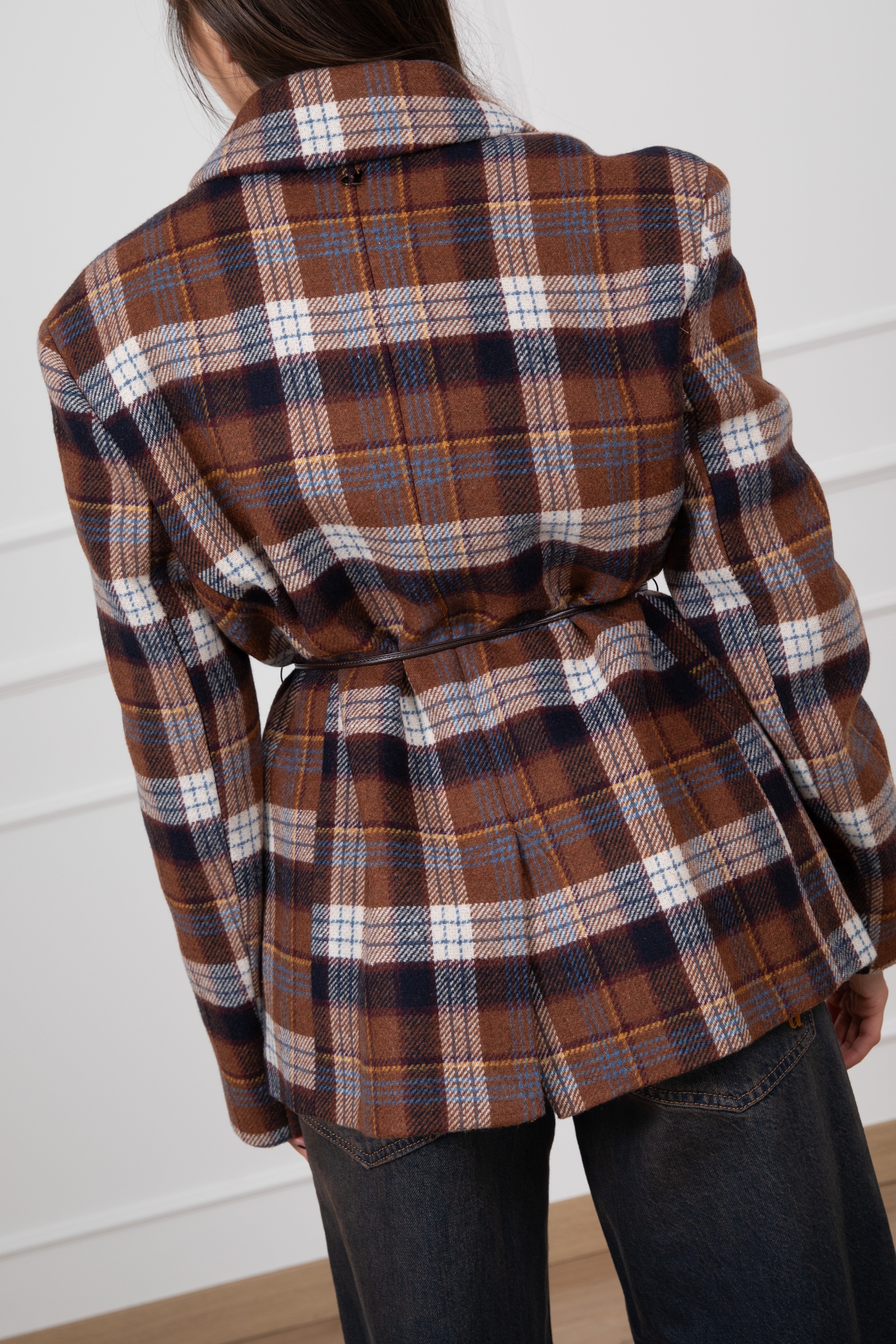 Giacca check con laccio Dixie