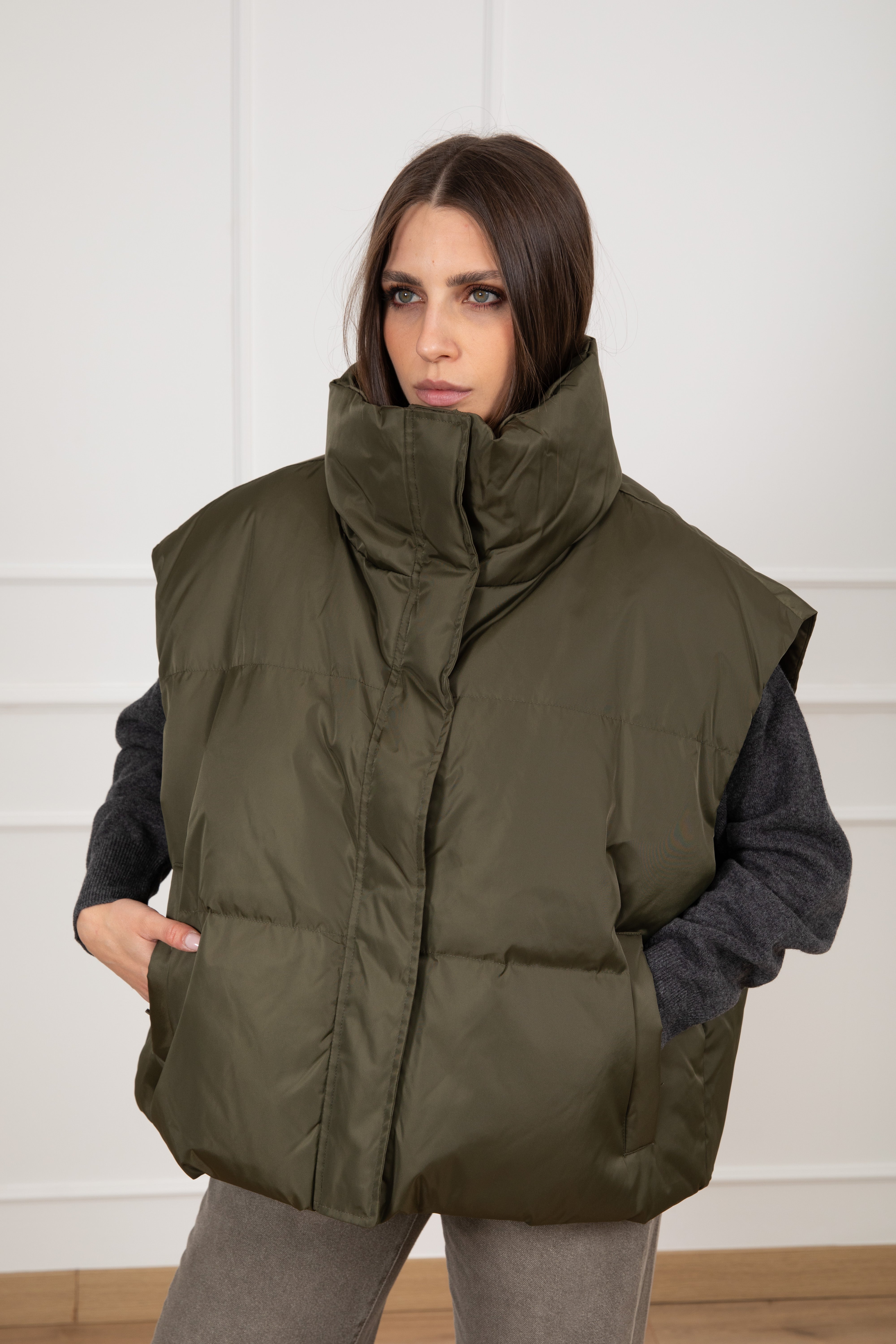 Gilet over-size in vera piuma ViCOLO