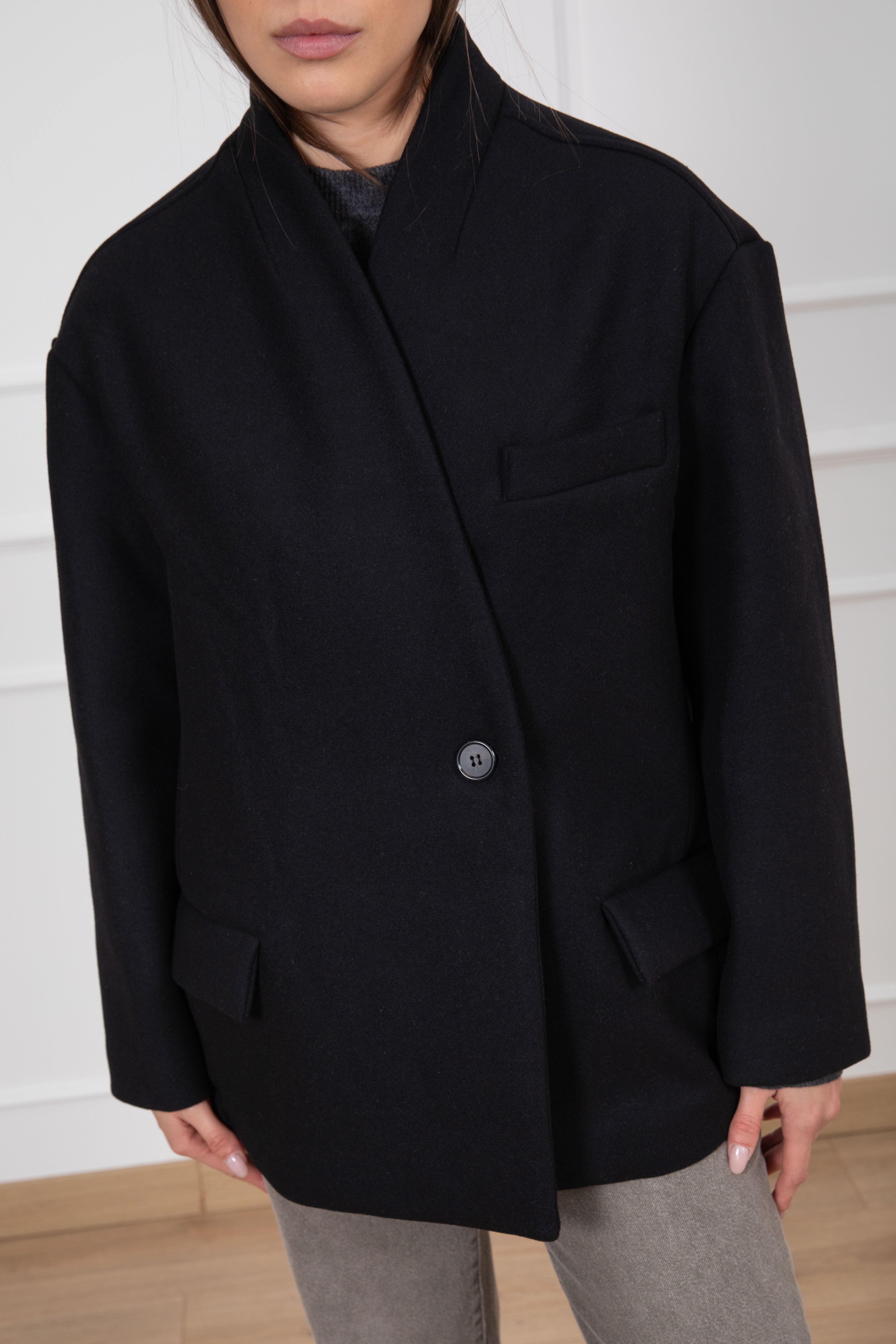 Cappotto-bomber con collo sciallato Dixie