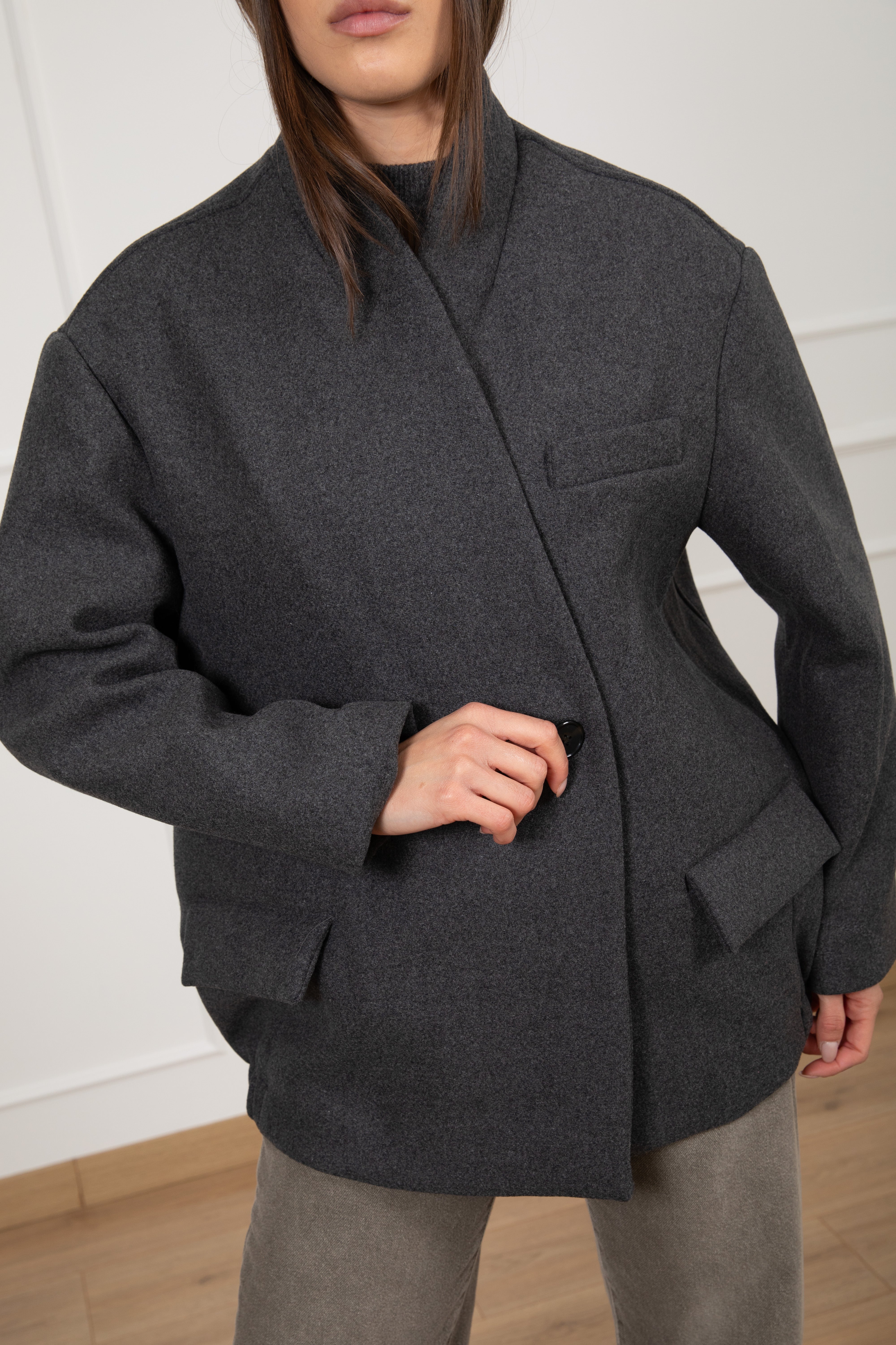 Cappotto-bomber con collo sciallato Dixie