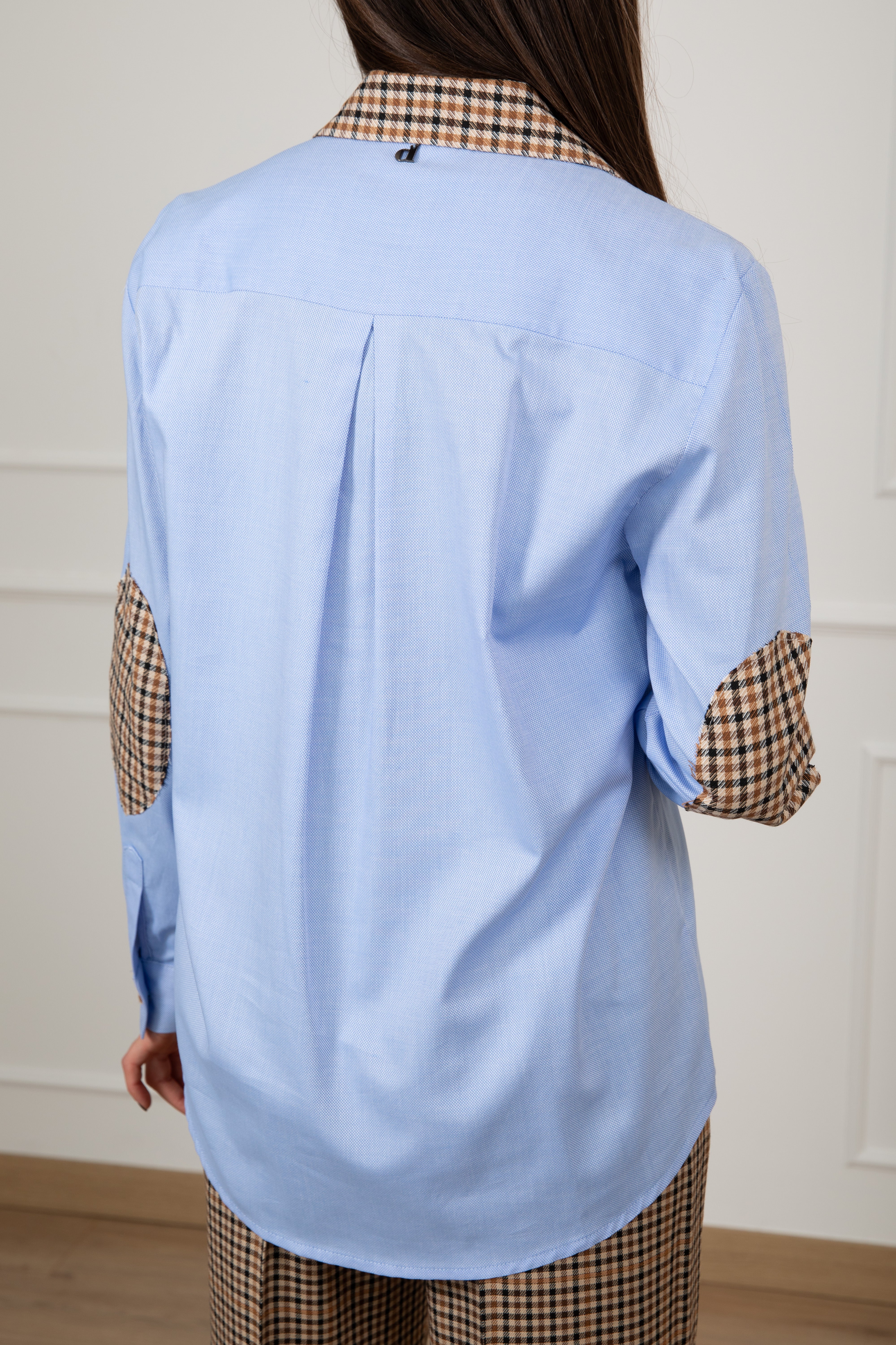 Camicia oxford con inserti pied de poule Dixie