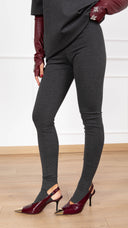 Leggings in punto milano con ghetta variante grigio Tensione IN