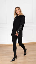 Leggings in punto milano con ghetta variante nero Tensione IN