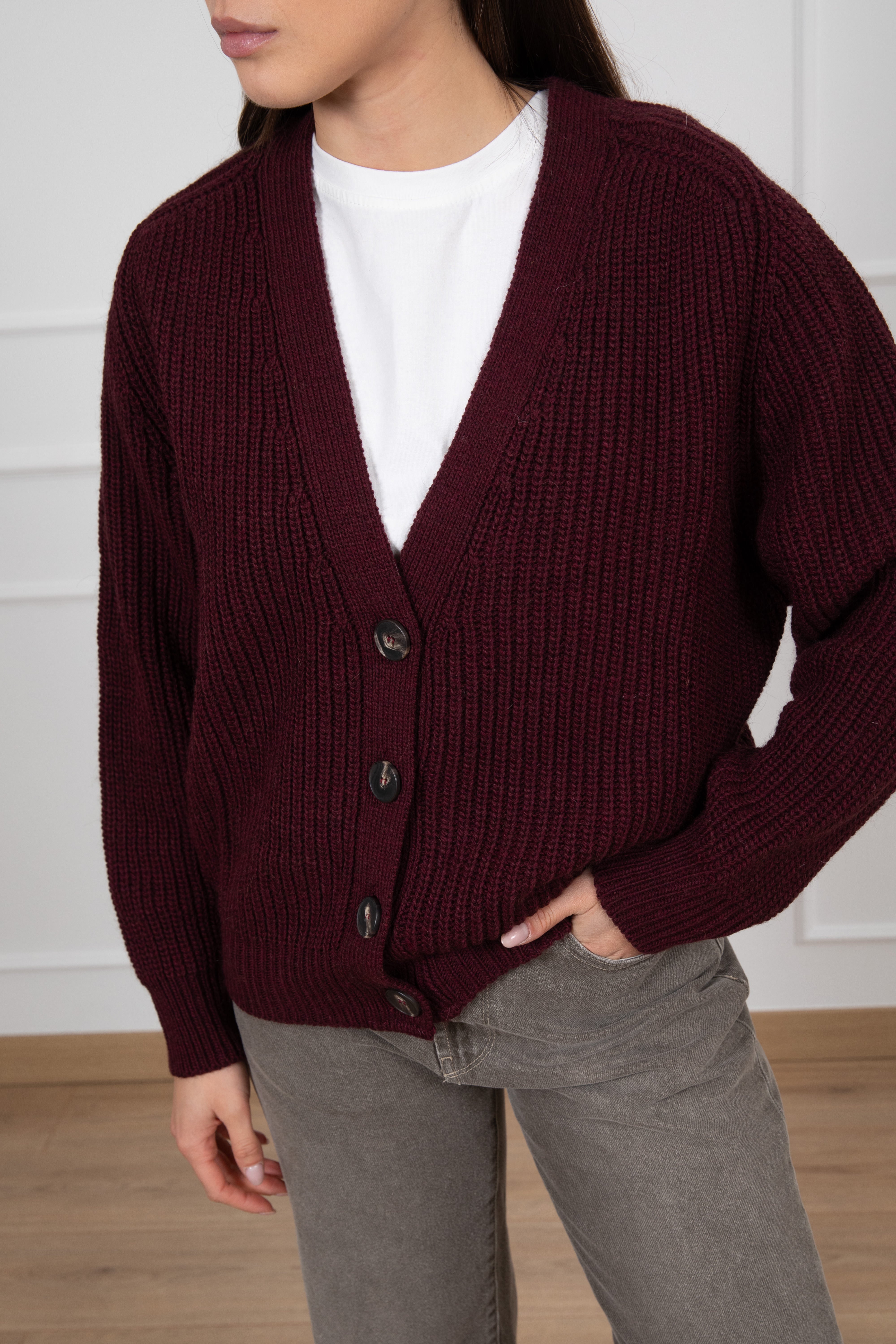 Cardigan in maglia con bottoni Tensione IN