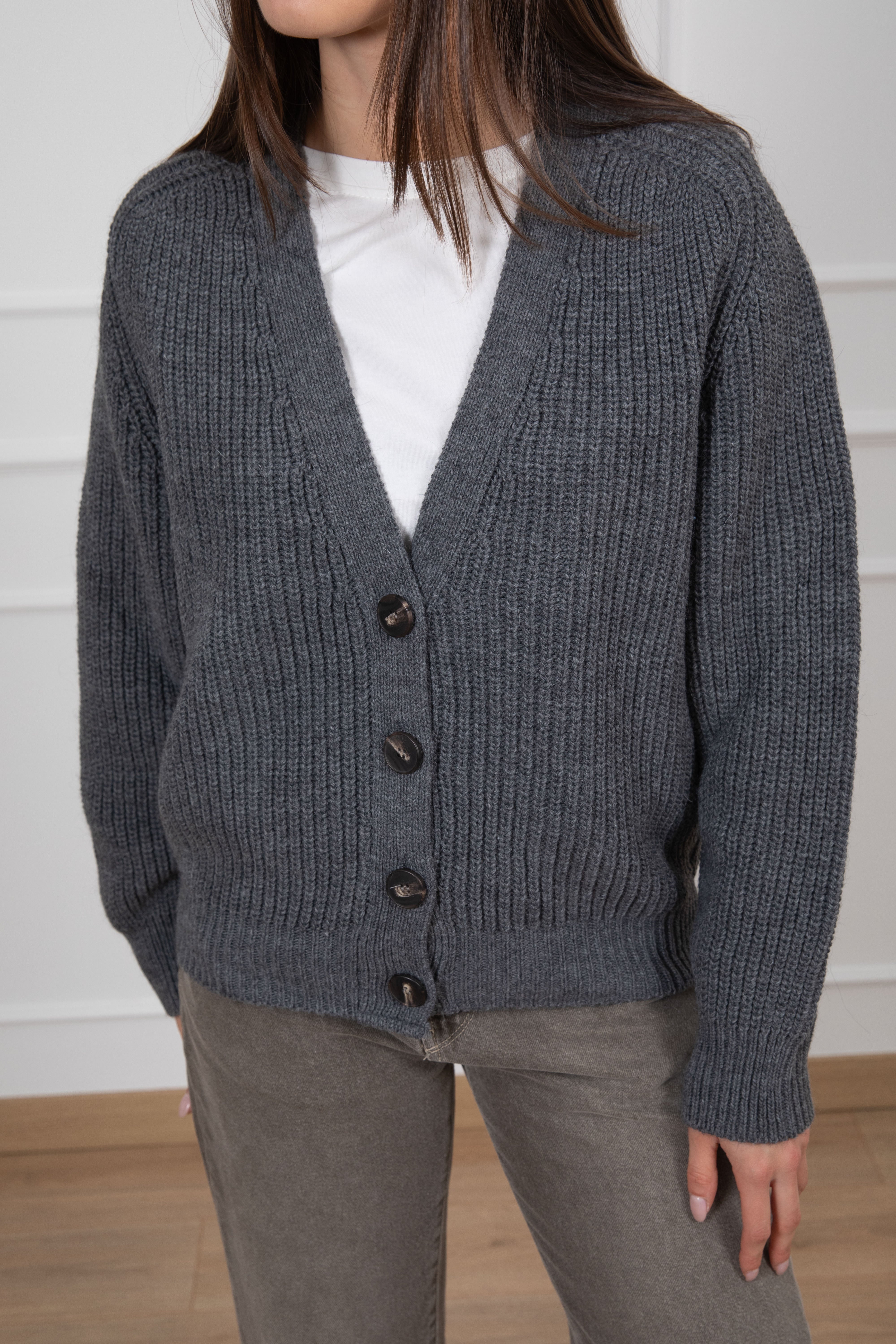 Cardigan in maglia con bottoni Tensione IN