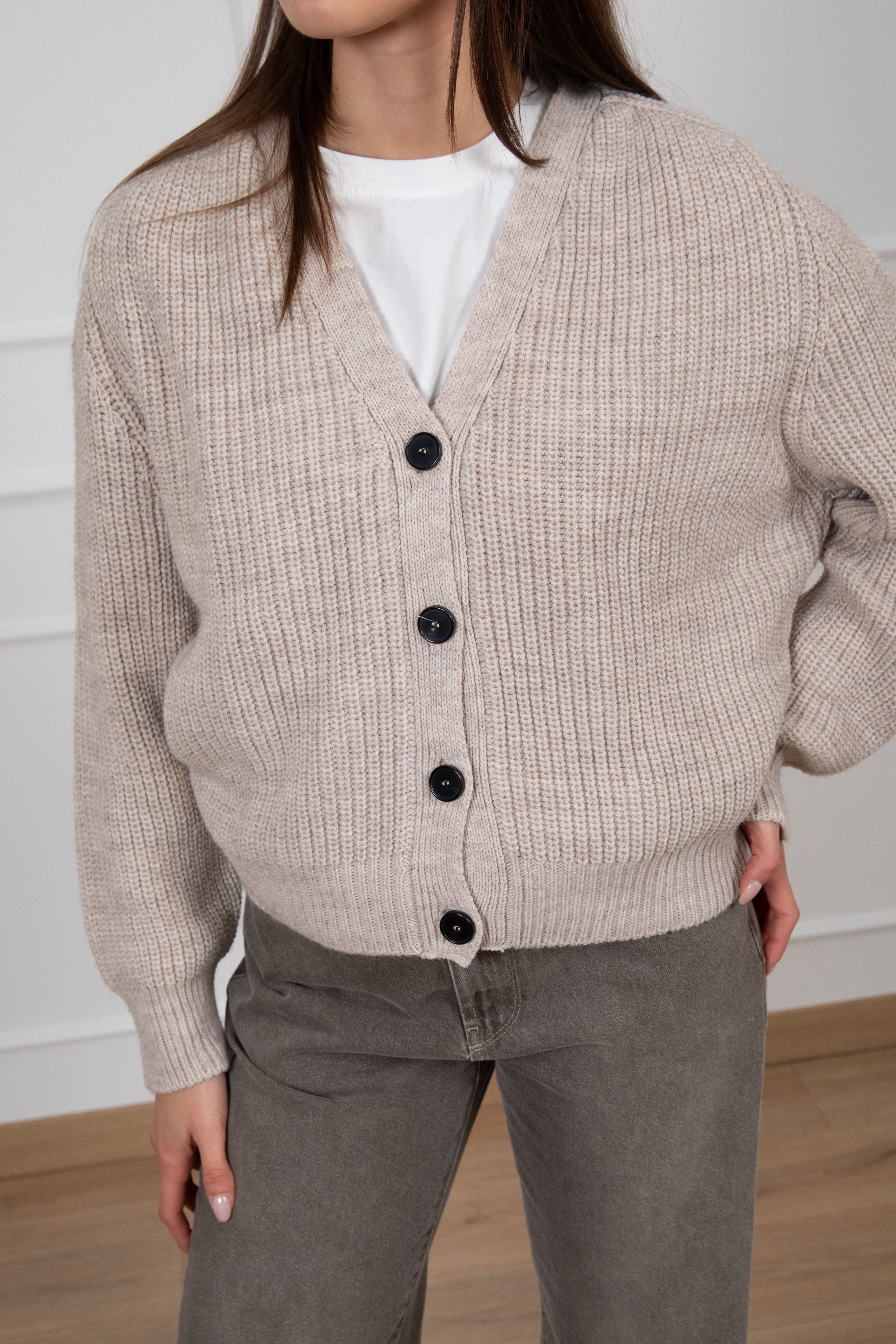Cardigan in maglia 4 bottoni ViCOLO