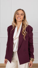 Giacca gessata 2/4 variante bordeaux Haveone