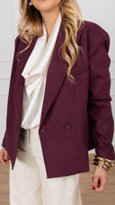 Giacca gessata 2/4 variante bordeaux Haveone