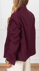 Giacca gessata 2/4 variante bordeaux Haveone