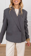 Giacca gessata 2/4 variante grigio Haveone