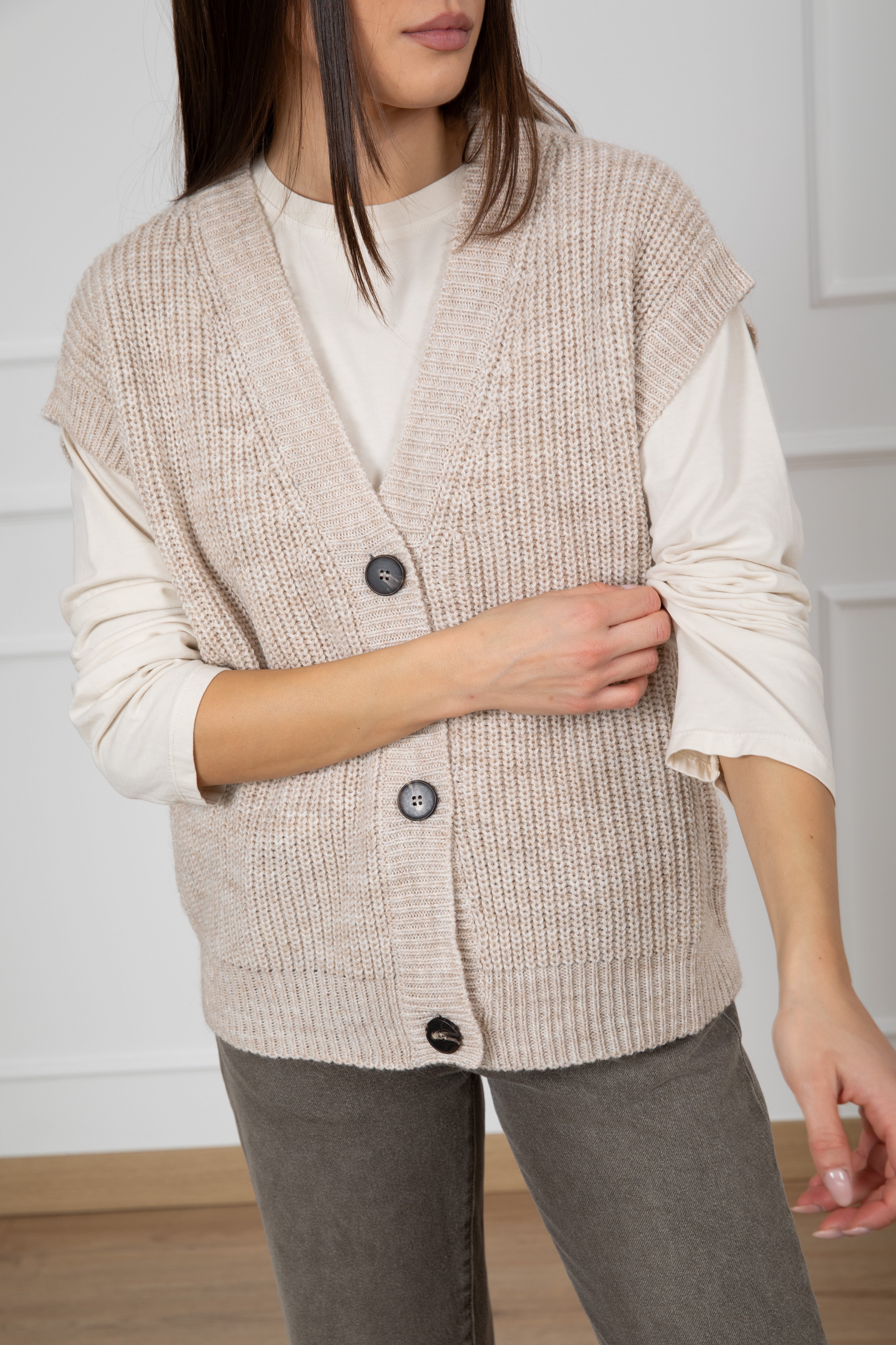 Gilet in maglia con bottoni Tensione IN