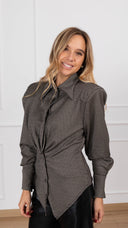 Camicia sfiancata micro pied de poule punto milano Tensione In