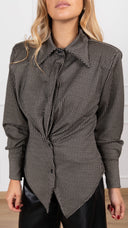 Camicia sfiancata micro pied de poule punto milano Tensione In