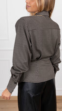 Camicia sfiancata micro pied de poule punto milano Tensione In