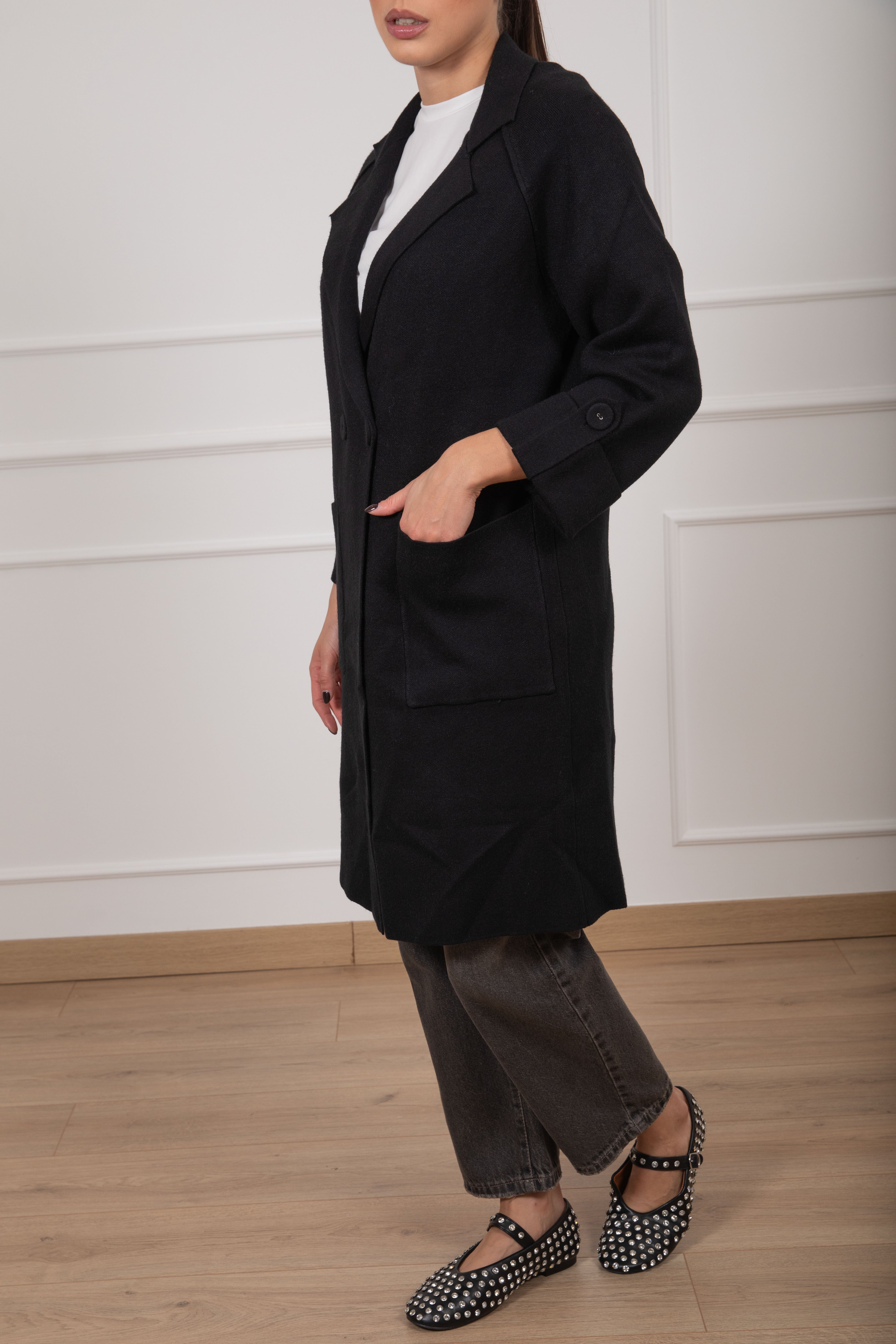 Maxi-giacca in maglia 2 bottoni Susy Mix