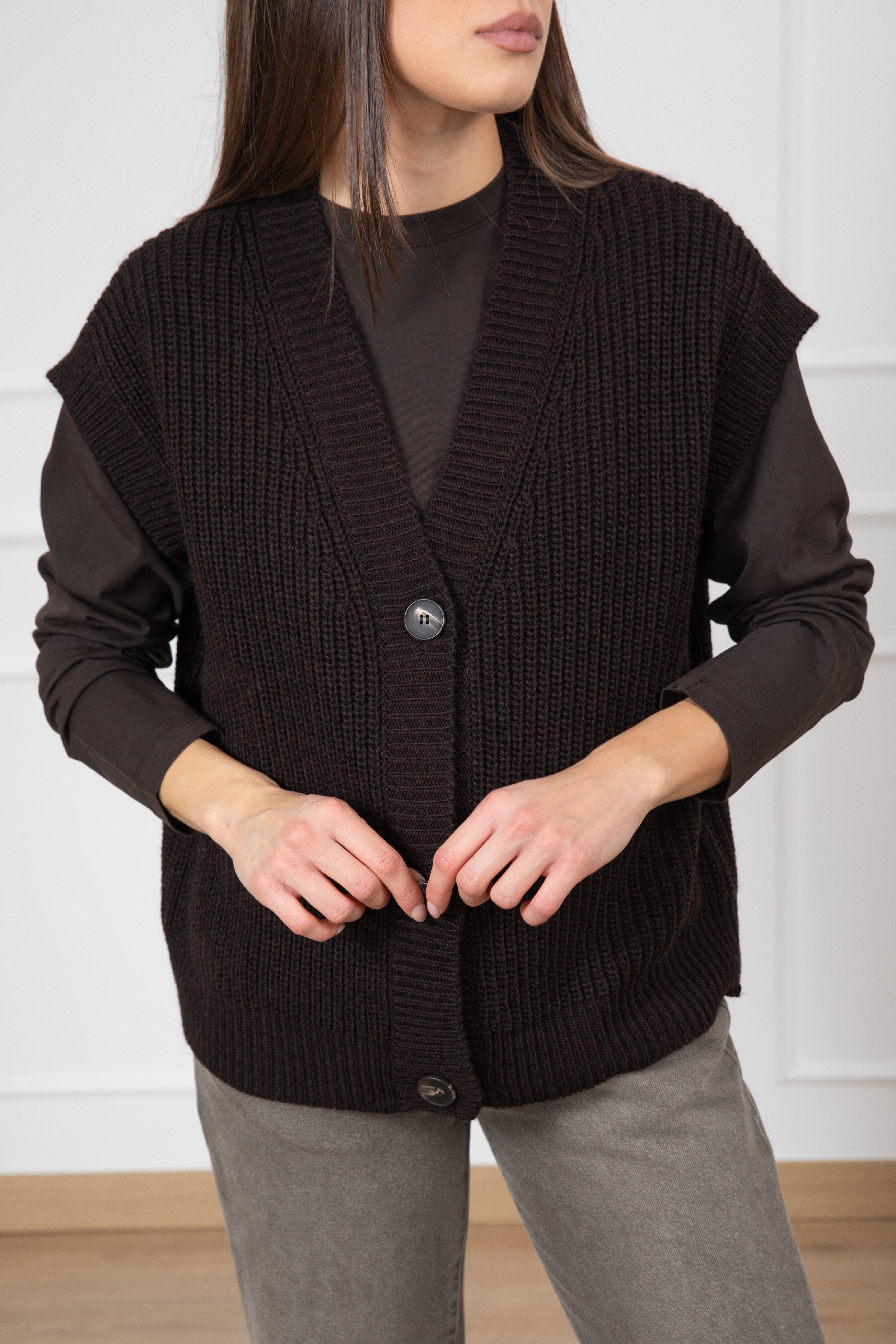Gilet in maglia con bottoni Tensione IN