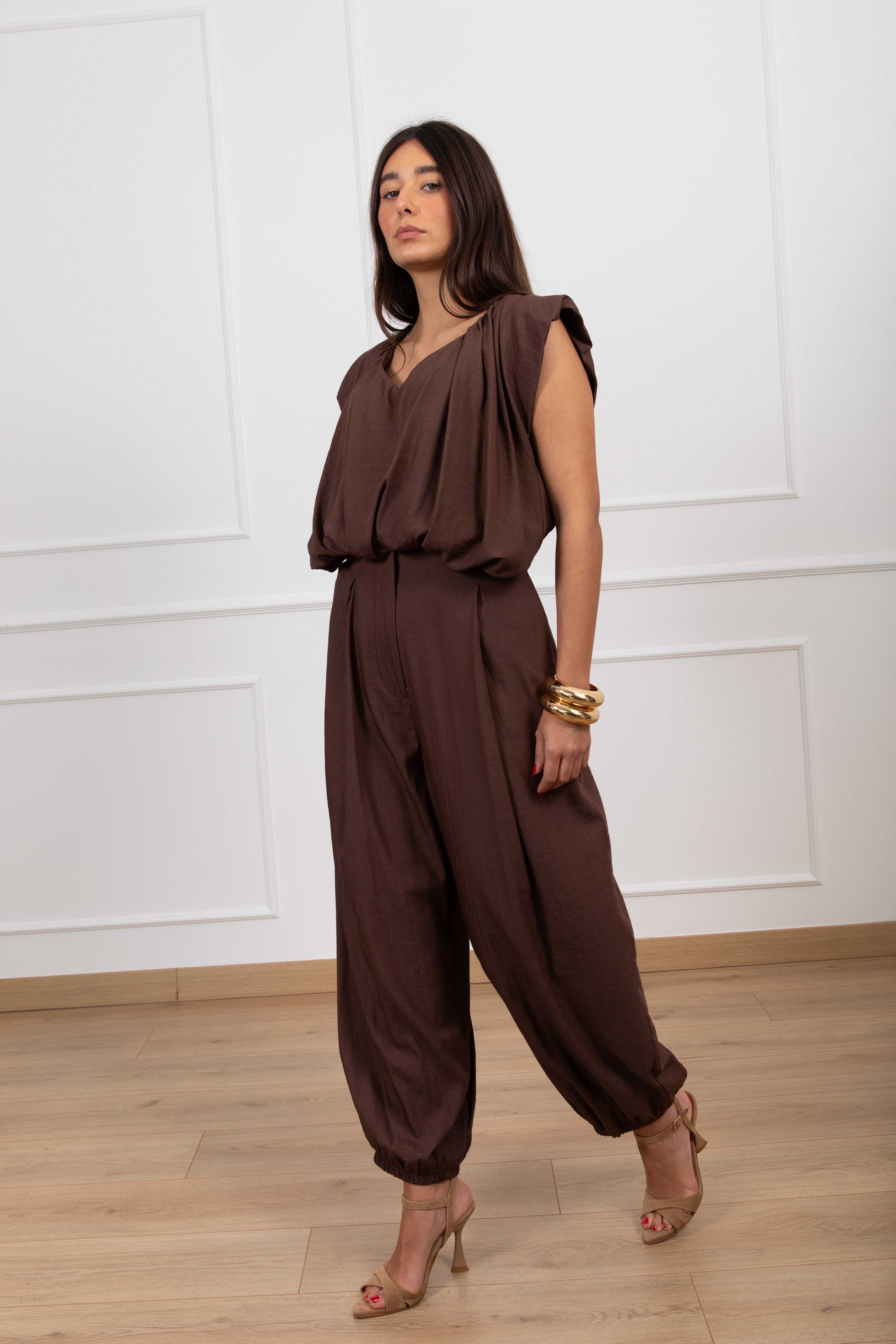 Pantalone con pinces e elastico sul fondo ViCOLO