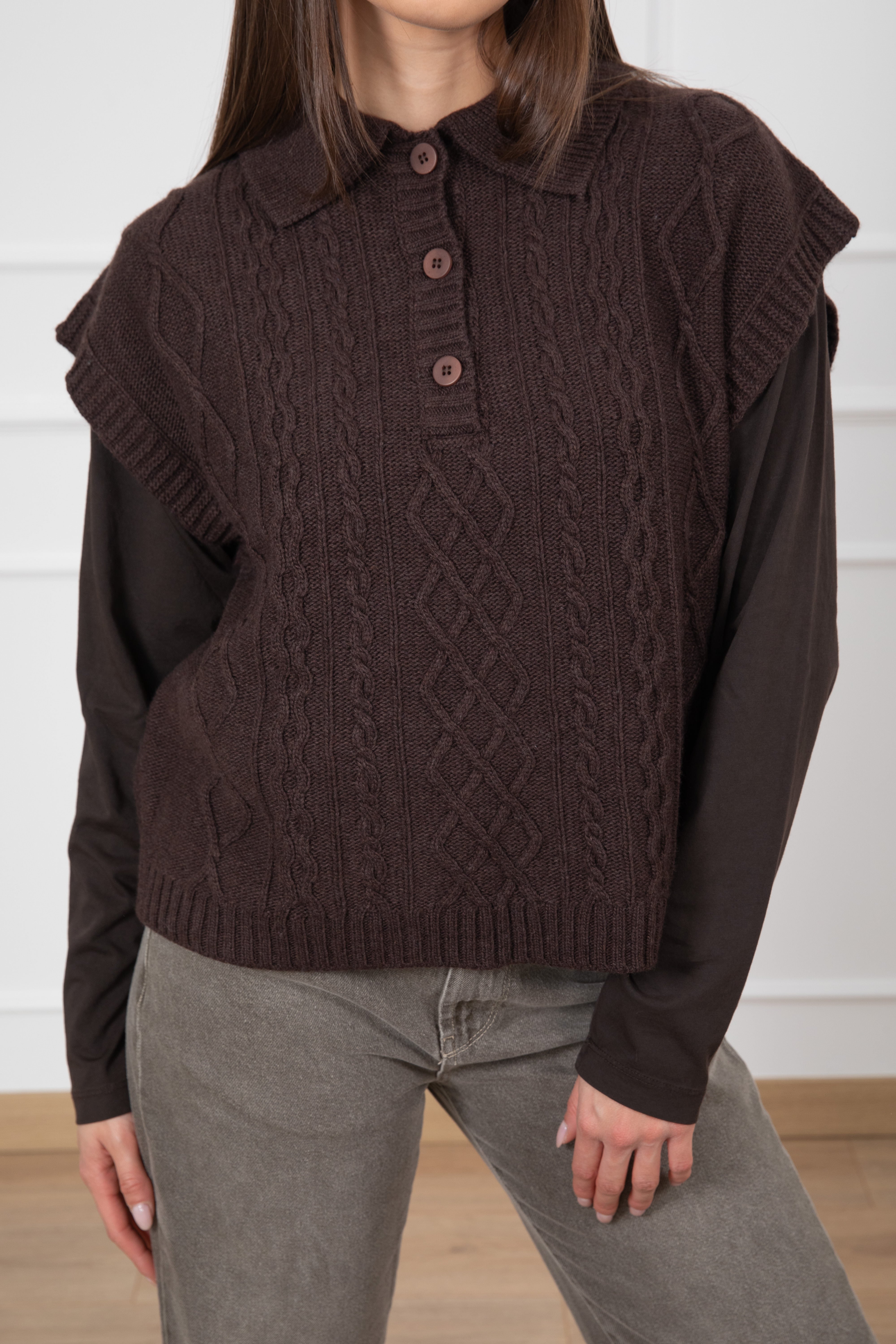 Gilet a polo con trecce Tensione IN