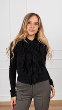 Camicia in maglina con rouches variante nero Haveone