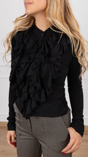Camicia in maglina con rouches variante nero Haveone