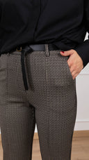 Pantalone sigaretta micro pied de poule punto milano Tensione IN