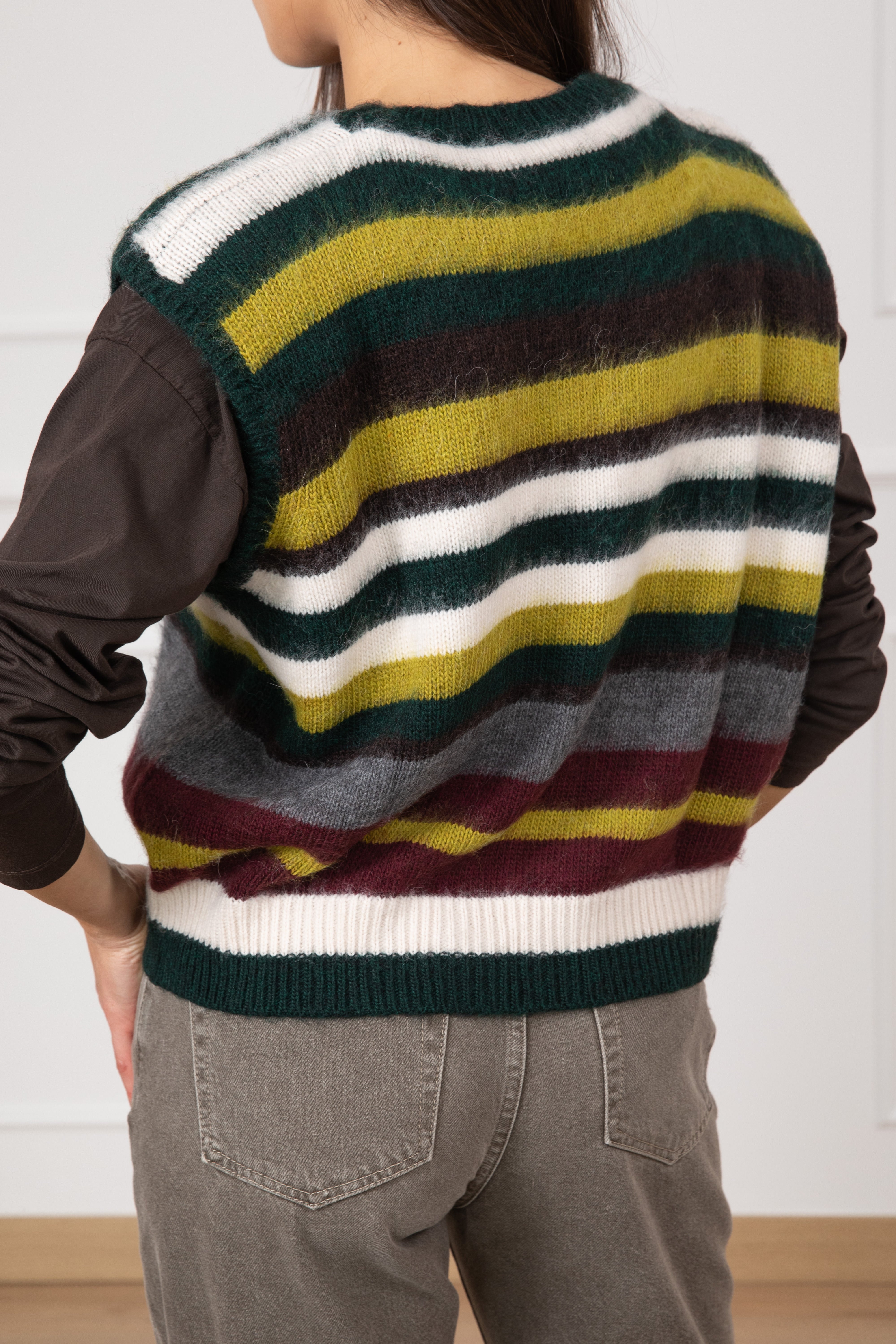 Gilet a righe con spallina imbottita ViCOLO