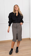 Gonna midi con zip micro pied de poule punto milano Tensione IN