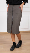 Gonna midi con zip micro pied de poule punto milano Tensione IN