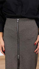 Gonna midi con zip micro pied de poule punto milano Tensione IN